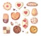 Different types of sweet cookies. Realistic vector illustration