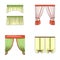 Different types of window curtains.Curtains set collection icons in cartoon style vector symbol stock illustration web.