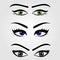 Different types of womens eyes