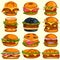 Different variety of delicious Burger