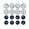 Different vector arrows, pixel icons , collection of 8bi
