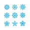 Different vector snowflakes collection. Vector ice crystal set