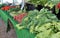 Different Vegetables on Display at a Farmer`s Market