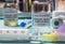 Different vials of triple viral vaccine of measles, rubella and mumps, known as MMR