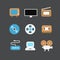 Different video industry icons set. Flat design elements