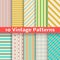 Different vintage stripe vector seamless patterns