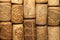 Different wine corks texture