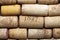 Different wine corks texture