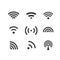 Different wireless connection pictograms