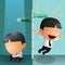 differentiation between failure and successful businessman. Vector illustration decorative design