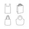 Differents kinds of countour vector bags icons