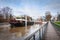 Difficult access to barges along the river Seine