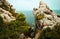 Difficult hiking trail to the Calanque de Sugiton