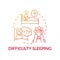 Difficulty sleeping concept icon