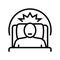 difficulty sleeping disease symptom line icon vector illustration