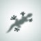 Diffuse Reptile Silhouette Shadow Abstract Vector Image.