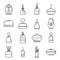 Diffuser freshener icons set, outline style
