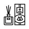 diffuser sticks bottle perfume line icon vector illustration