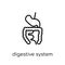 Digestive System icon. Trendy modern flat linear vector Digestive System icon on white background from thin line Human Body Parts