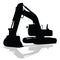 Digger work machine black silhouette