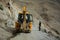 A digger working on the hill in Chang La Pass, India