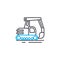 Digging machinery linear icon concept. Digging machinery line vector sign, symbol, illustration.