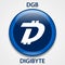 Digibyte Coin cryptocurrency blockchain icon. Virtual electronic, internet money or cryptocoin symbol, logo
