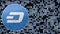 DigiByte crypto currency logo form blue binary background background. Seamless loop