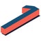 Digit 1 in isometric view. Blue-orange colors