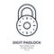 Digit padlock editable stroke outline icon isolated on white background flat vector illustration. Pixel perfect. 64 x 64