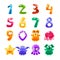 Digit Shaped Animals And Jelly Creatures Set