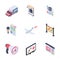 Digital Advertising Media Channels Set Isometric Icons