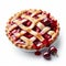 Digital Airbrushed Cherry Pie On White Background