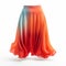 Digital Airbrushed Skirt In Vibrant Orange And Blue