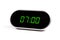 Digital alarm clock with green digits