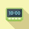 Digital alarm clock icon flat vector. Flexible time