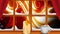 Digital animation of candle, coffee cup and wooden window frame