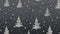 Digital animation of christmas tree, reindeer and stars icons in seamless pattern on grey background. christmas festivity and