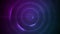 Digital animation of circular abstract shapes forming against concentric circles on purple backgroun