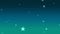 Digital animation of multiple stars icons falling against green gradient background
