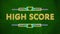 Digital animation of neon high score against changing green grunge background