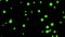 Digital animation of small green mathematical models moving in space, isolated on black background. VJ Loops