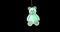 Digital animation of teddy bear hanging 4k