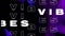 Digital animation of vibes text against purple plexus networks on black background