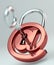 Digital arobase padlock 3D rendering