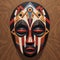 Digital Art: African Mask Vector Illustration On Wooden Background