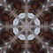 Digital art design made of tables and chairs seen through kaleidoscope