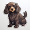 Digital Art Dog Puppy Sticker: Small Brown Cocker Spaniel