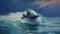 Digital Art Painting Of Man Driving Speed Boat