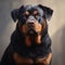 Digital Art Portrait Of A Rottweiler Realistic And Bold 8k Painting